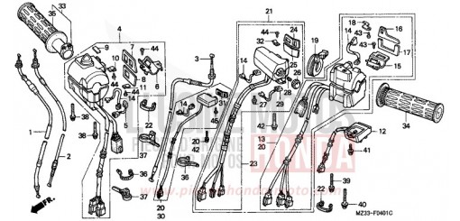 COMMUTATEUR/CABLE (GL1500SEP/SER/SES/SET) GL1500SES de 1995